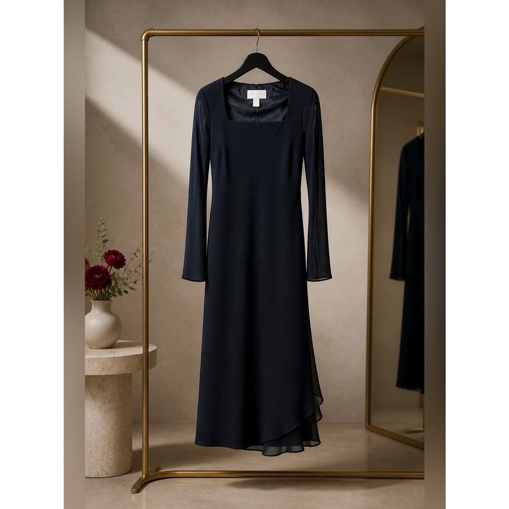 CLASSIC BLACK CREPE DRESS. by EVAN PICONE SIZE 4